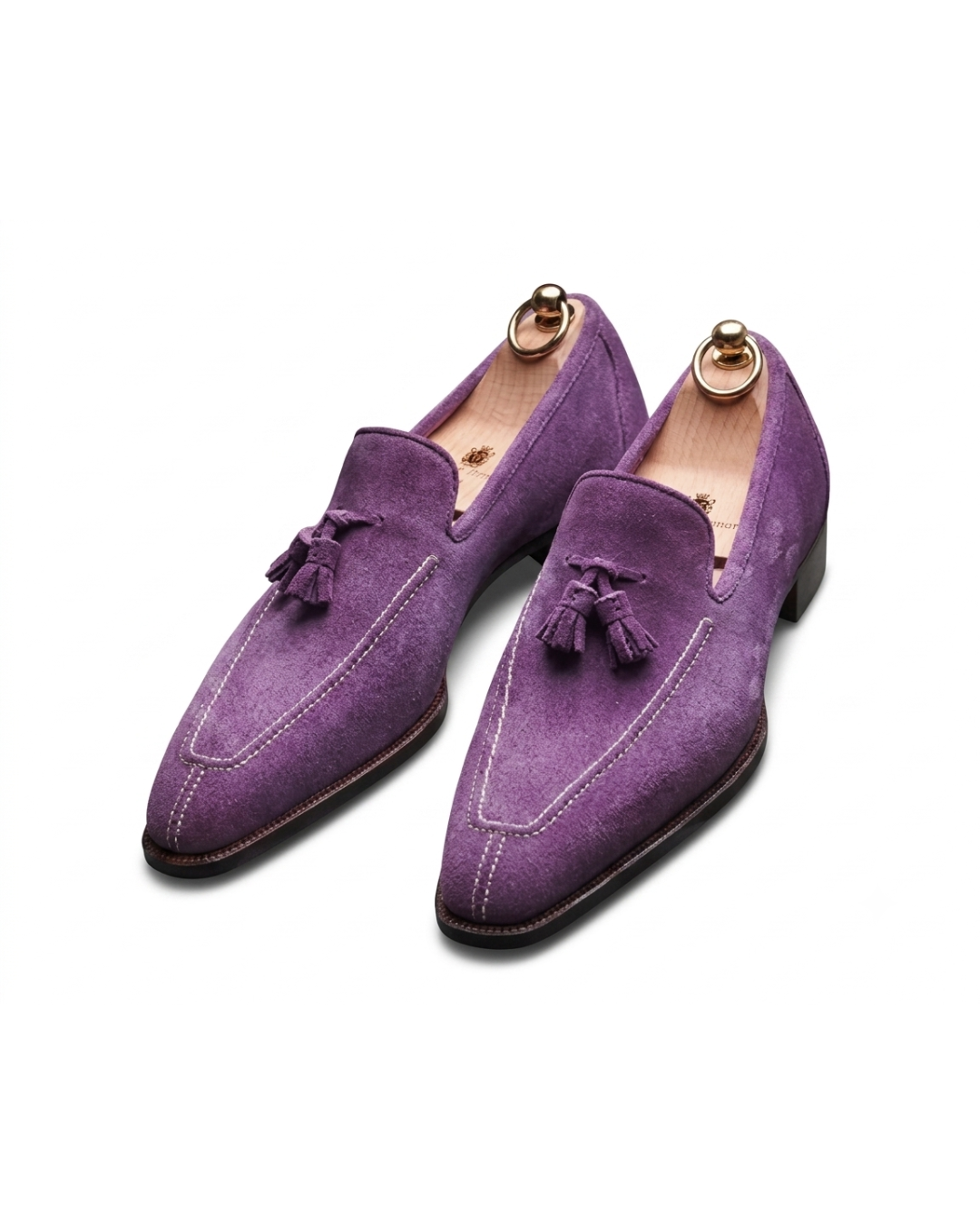 Handmade Men's Amethyst Leather Loafers