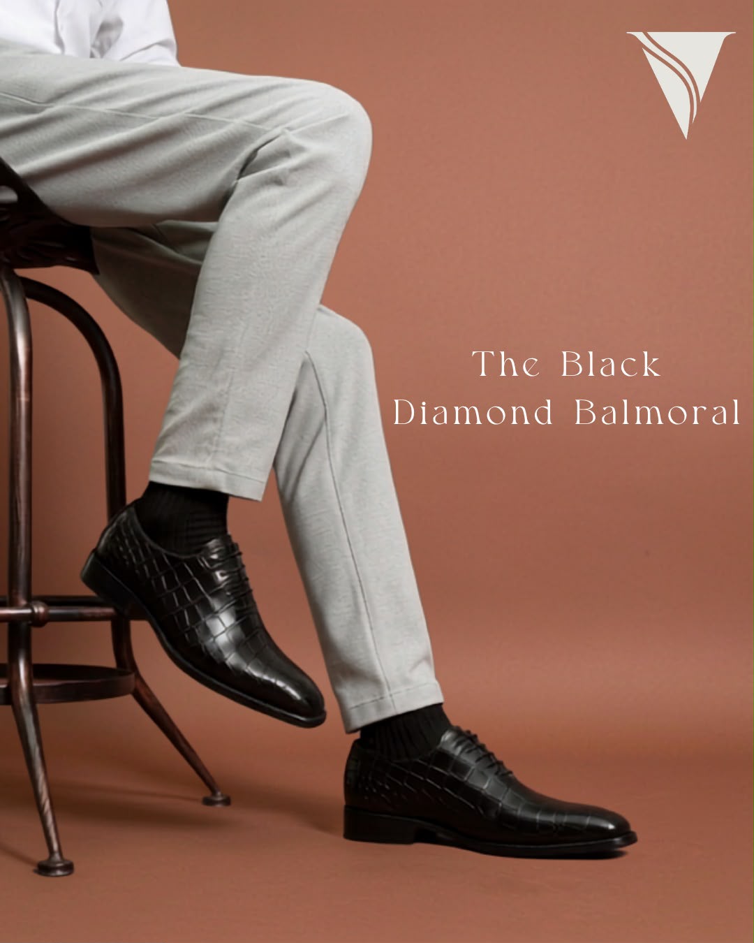 Handmade Men's Black Diamond Balmoral Leather Oxford Shoes