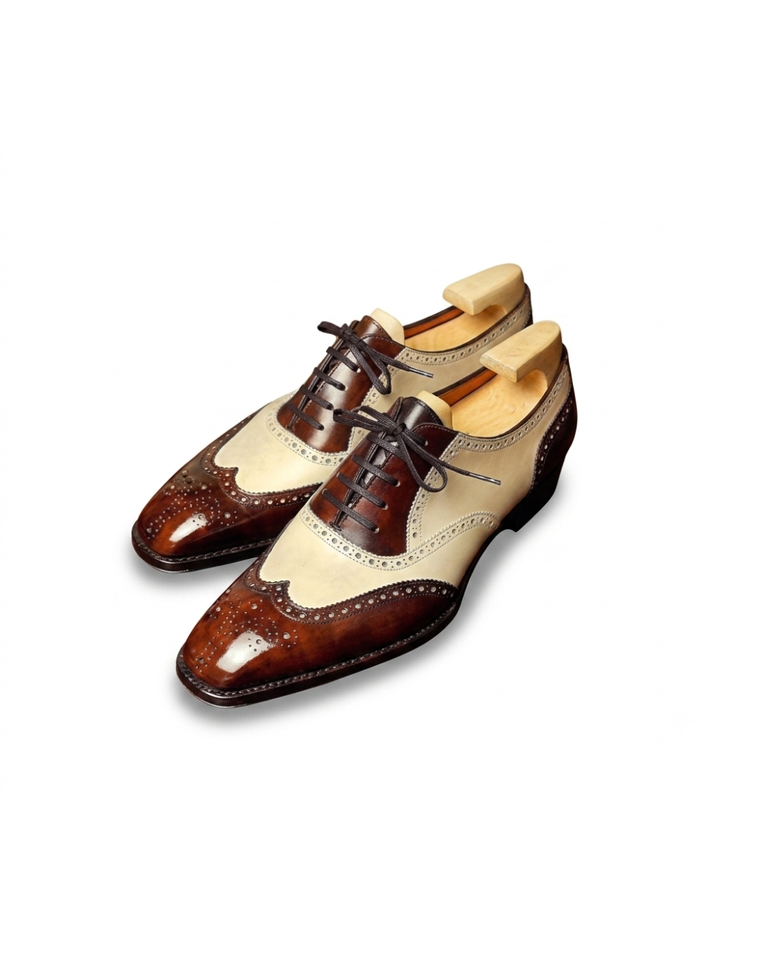 Handmade men's Le Spectateur Crème leather loafers