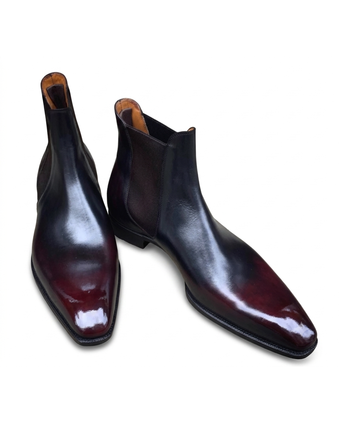 Handmade men's La Bottine Ombrée leather Chelsea boots