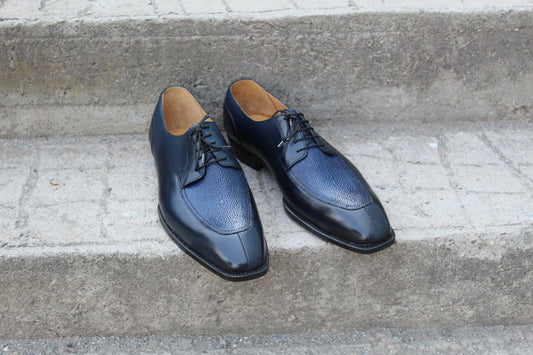 Handmade Men's Two Tone Lace Up Derby Oxford Shoes