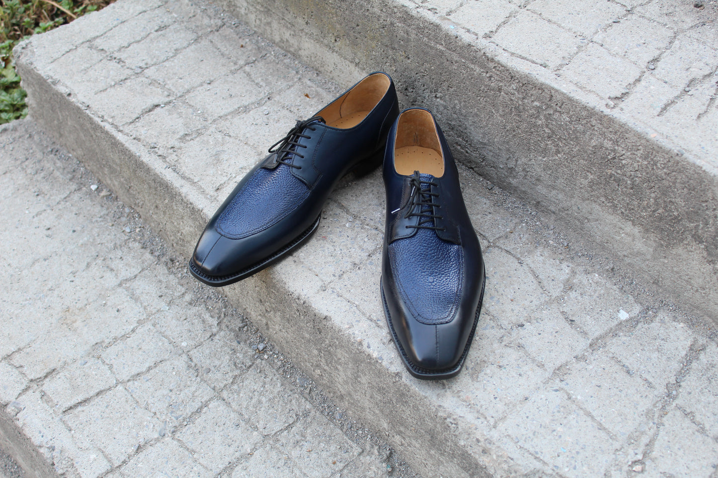 Handmade Men's Two Tone Lace Up Derby Oxford Shoes