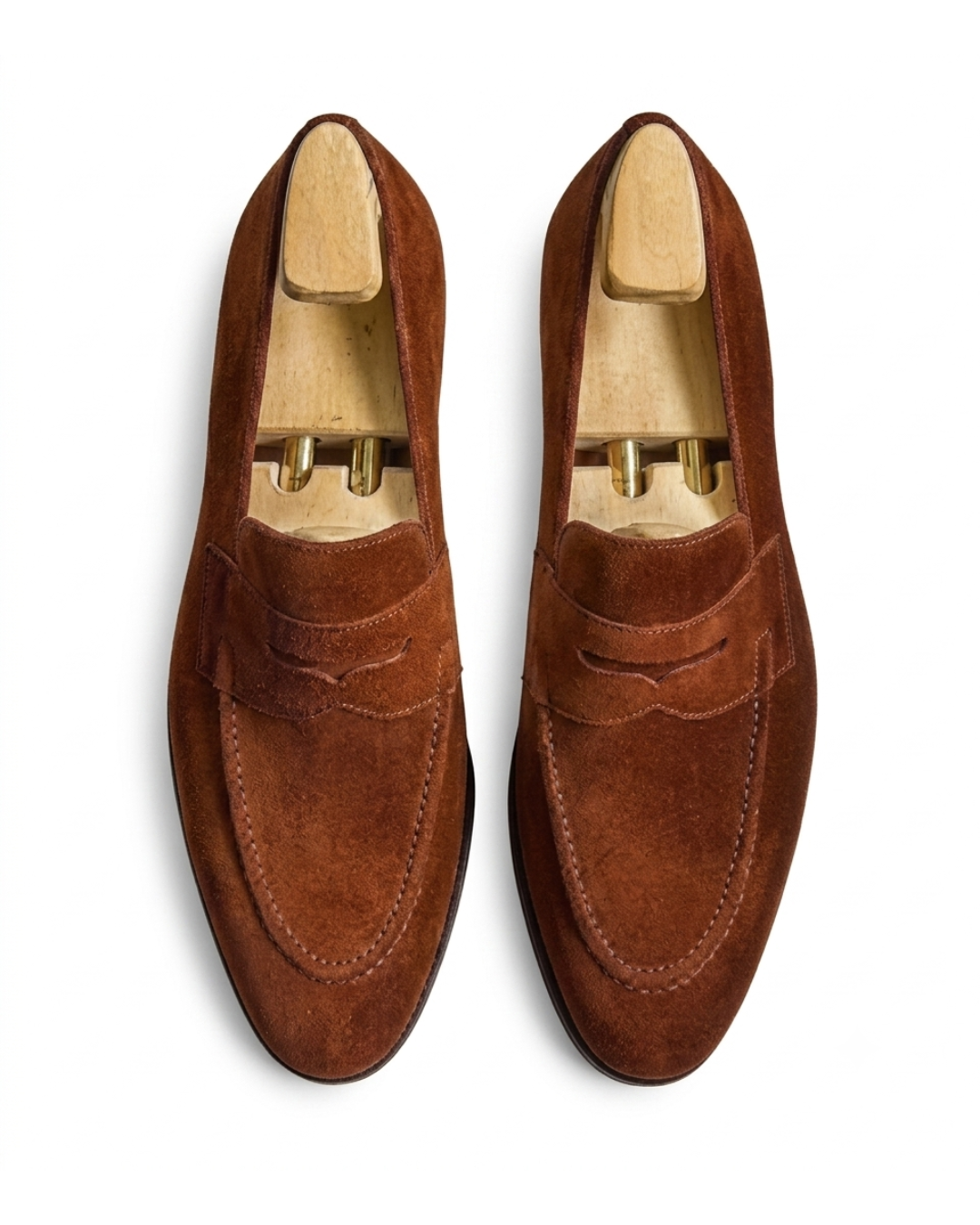 Handmade men's L'Élégance Penny Noisette leather loafers