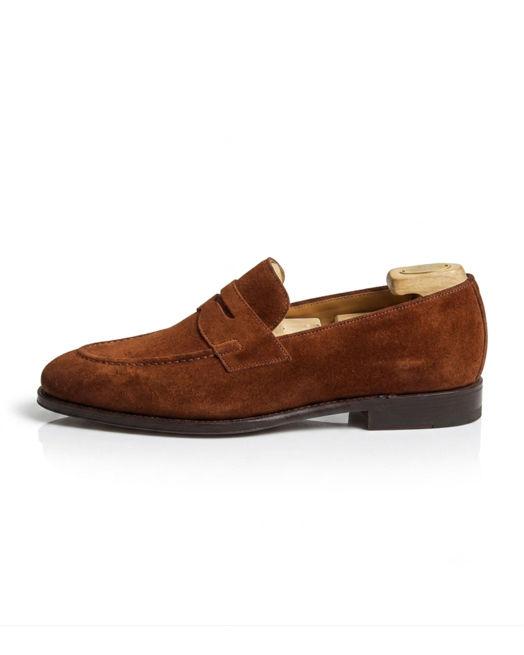 Handmade men's L'Élégance Penny Noisette leather loafers