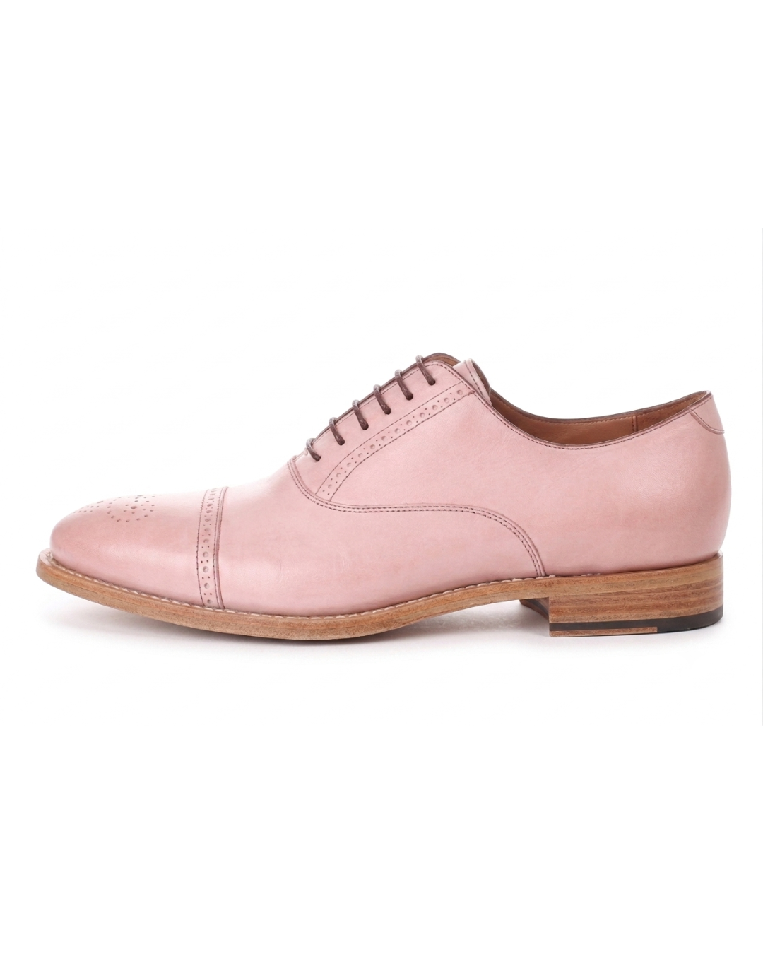 Handmade men's L'Élégance Quartz Rose leather loafers