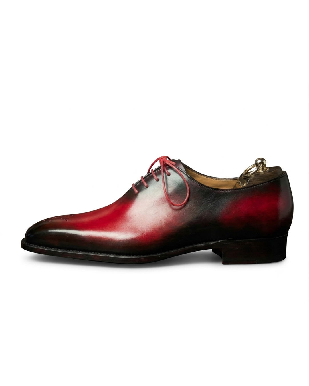 Handmade men's L'Élégance Rubis Sculpté leather loafers
