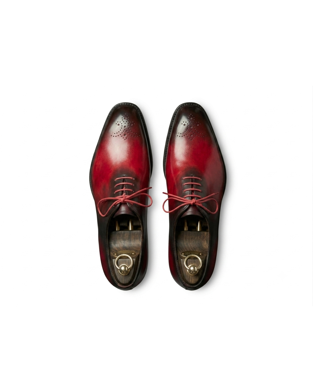 Handmade men's L'Élégance Rubis Sculpté leather loafers