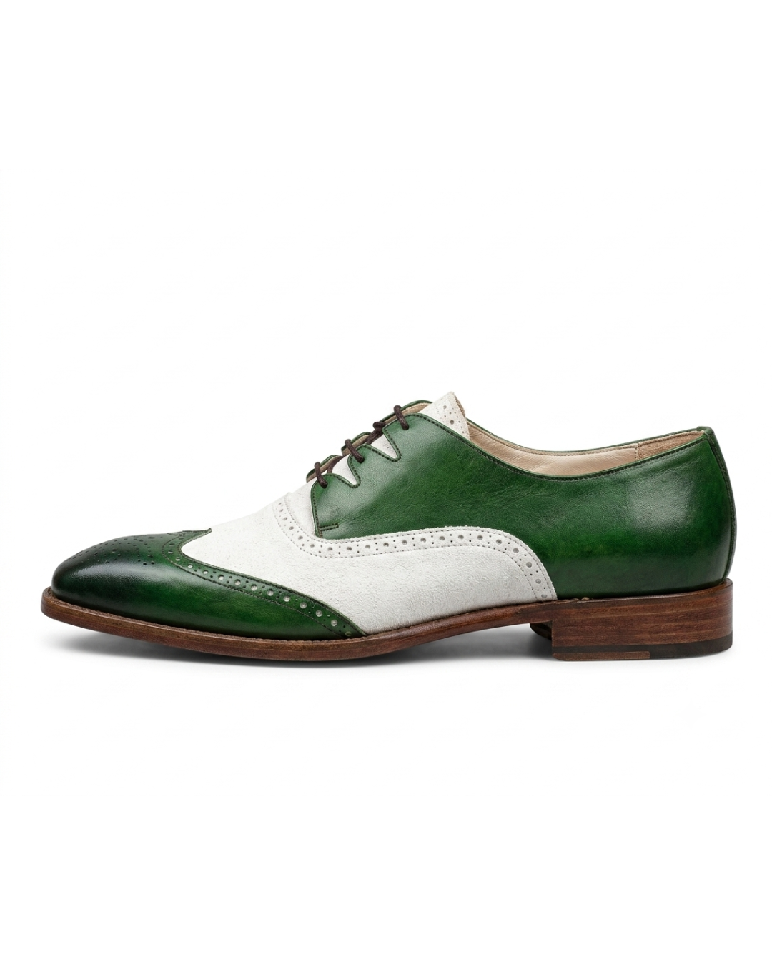 Handmade men's L'Héritage Ghillie Vert leather Ghillie shoes