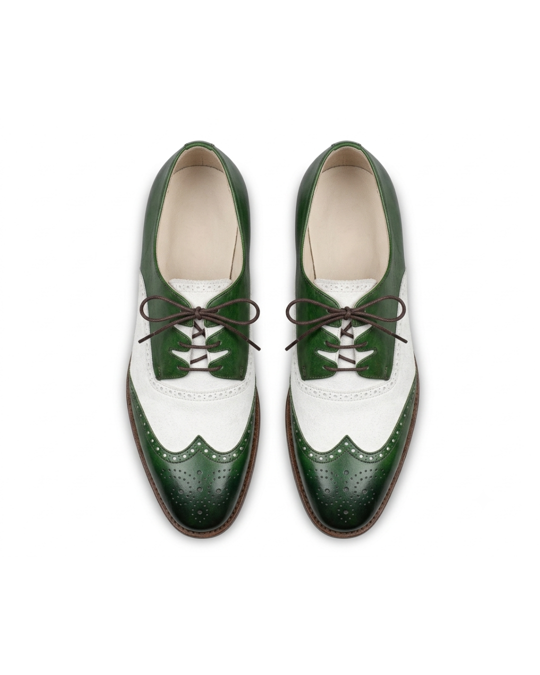 Handmade men's L'Héritage Ghillie Vert leather Ghillie shoes