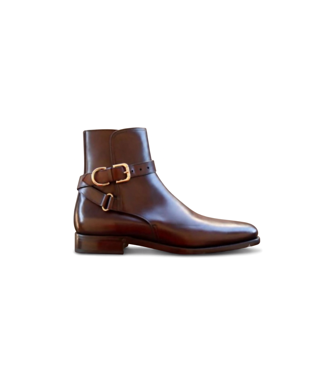 Handmade men's L'Inédit Boucle Brass leather monk strap shoes