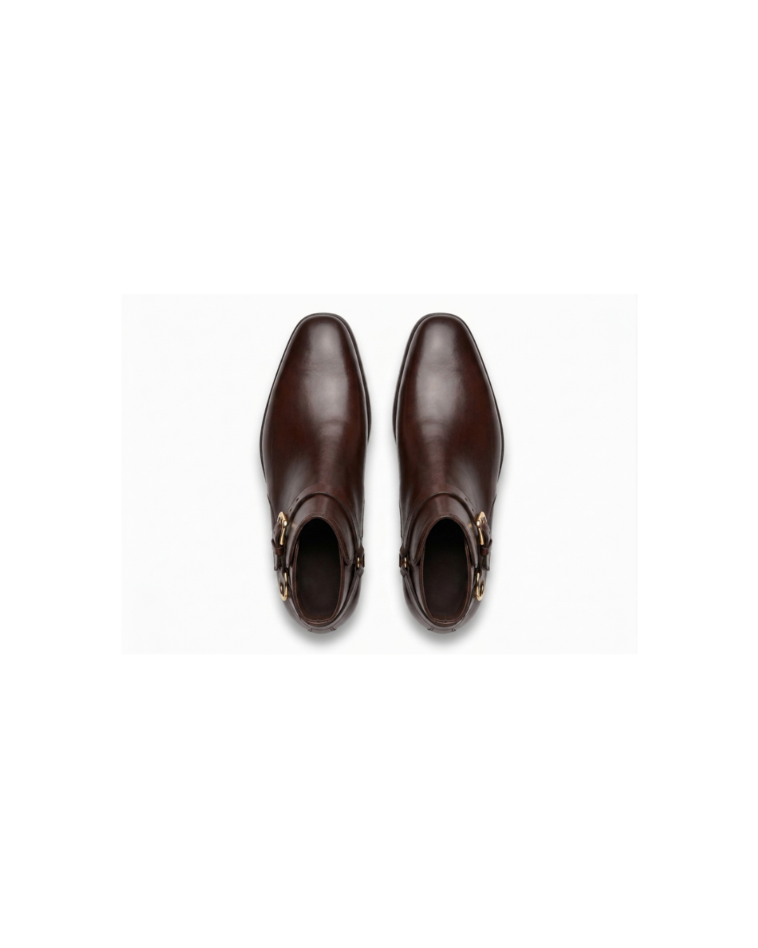 Handmade men's L'Inédit Boucle Brass leather monk strap shoes