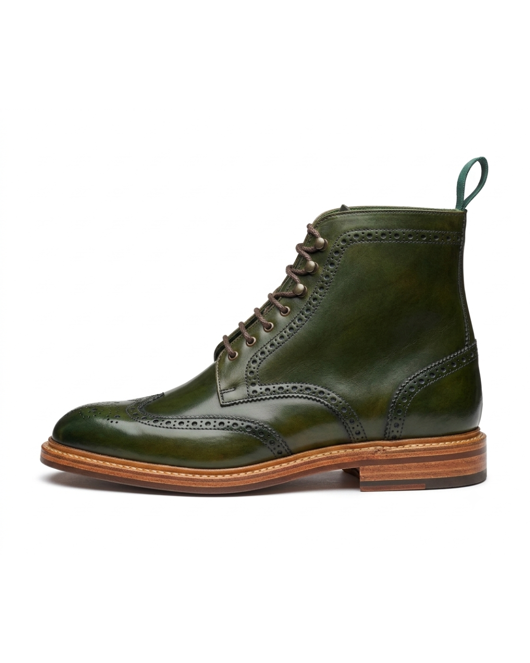 Handmade men's L'Inédit Olive Patiné leather monk strap shoes