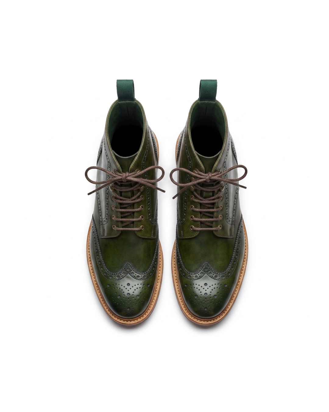 Handmade men's L'Inédit Olive Patiné leather monk strap shoes