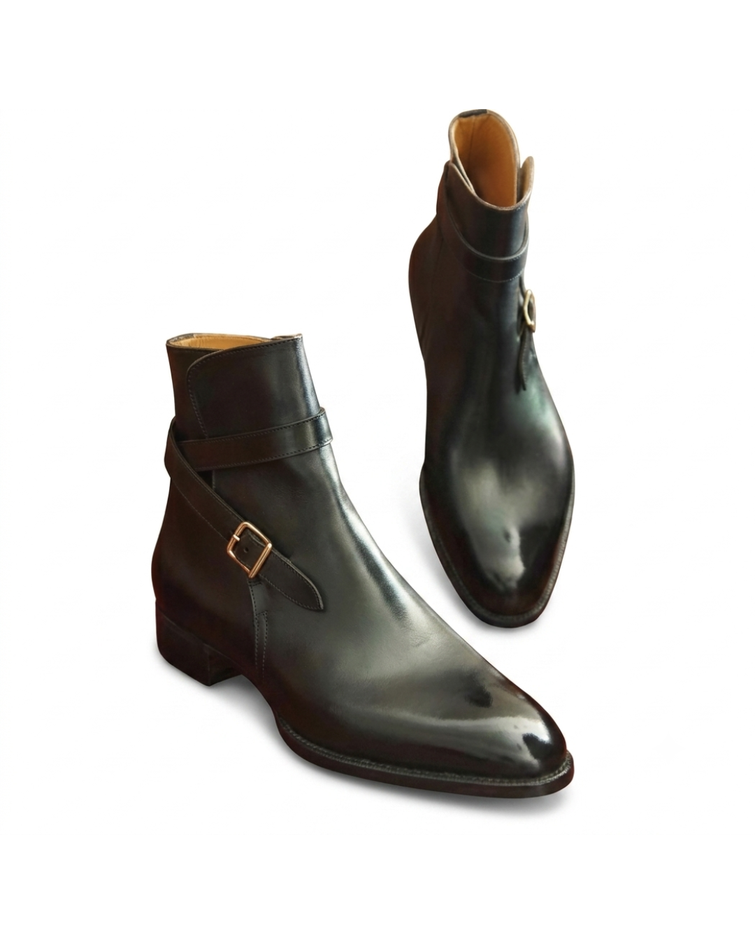 Handmade men's L'Ombre Monk leather monk boots