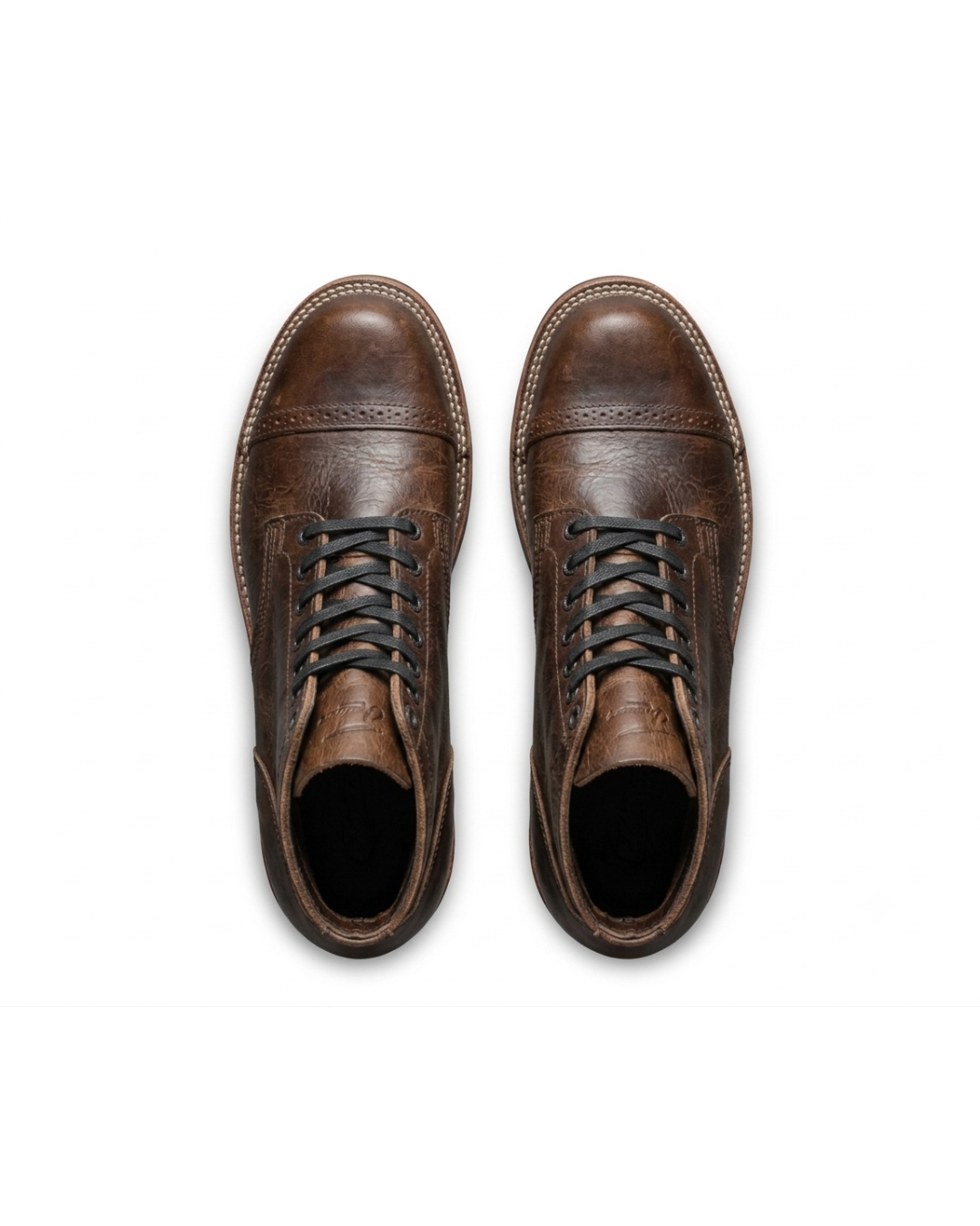 Handmade men's La Bottine Rustique Marron leather boots
