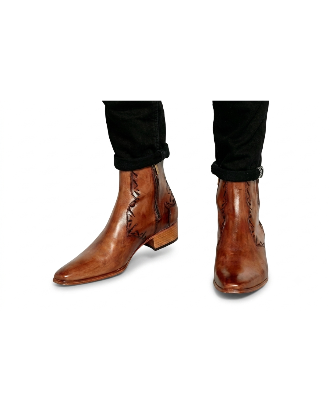 Handmade men's La Bottine Tan Miel leather Chelsea boots