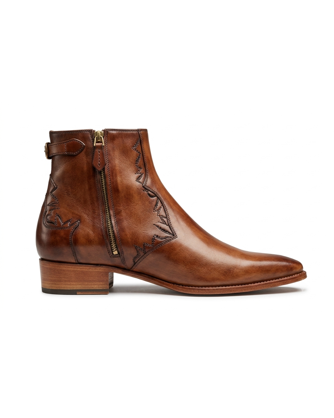 Handmade men's La Bottine Tan Miel leather Chelsea boots