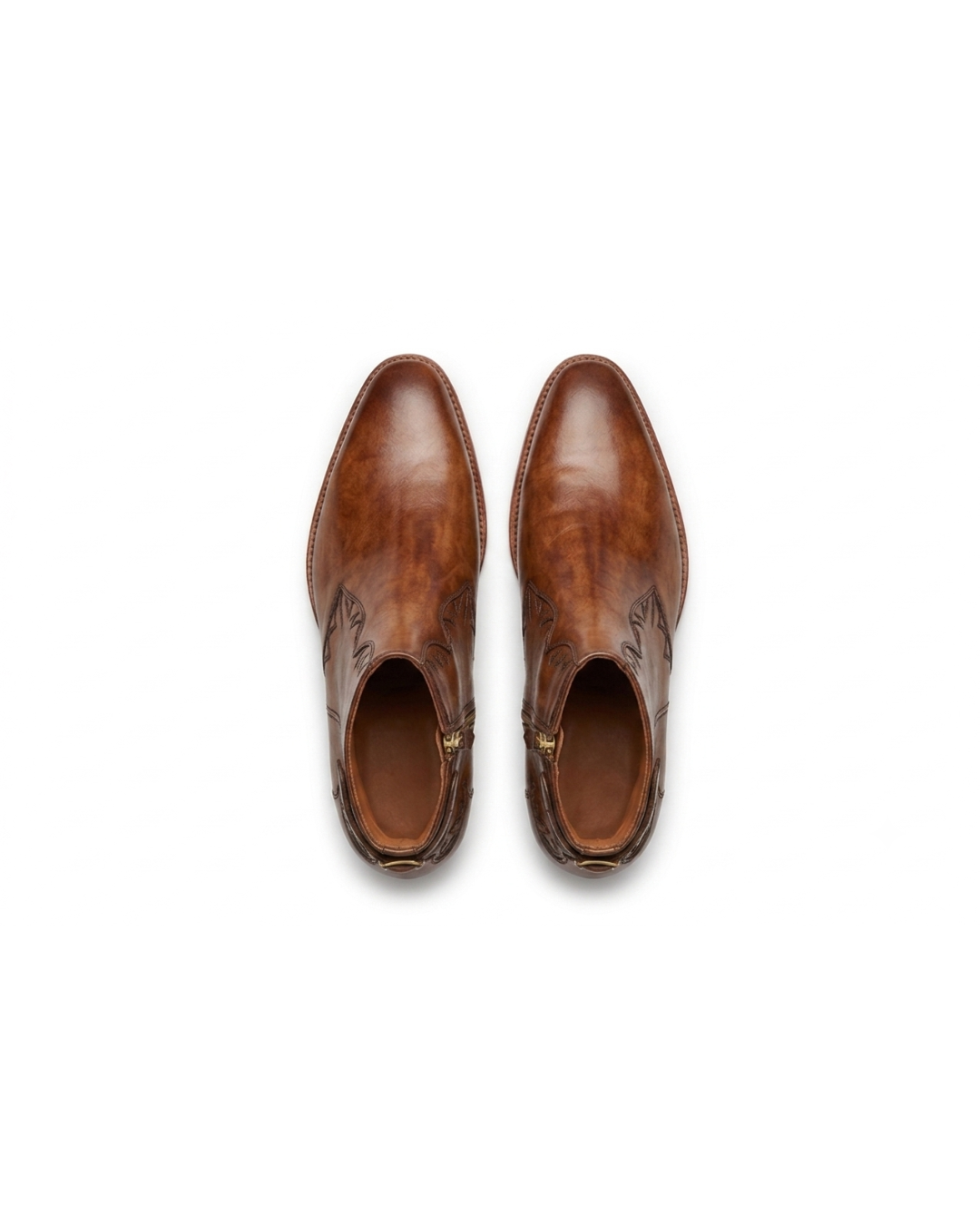 Handmade men's La Bottine Tan Miel leather Chelsea boots