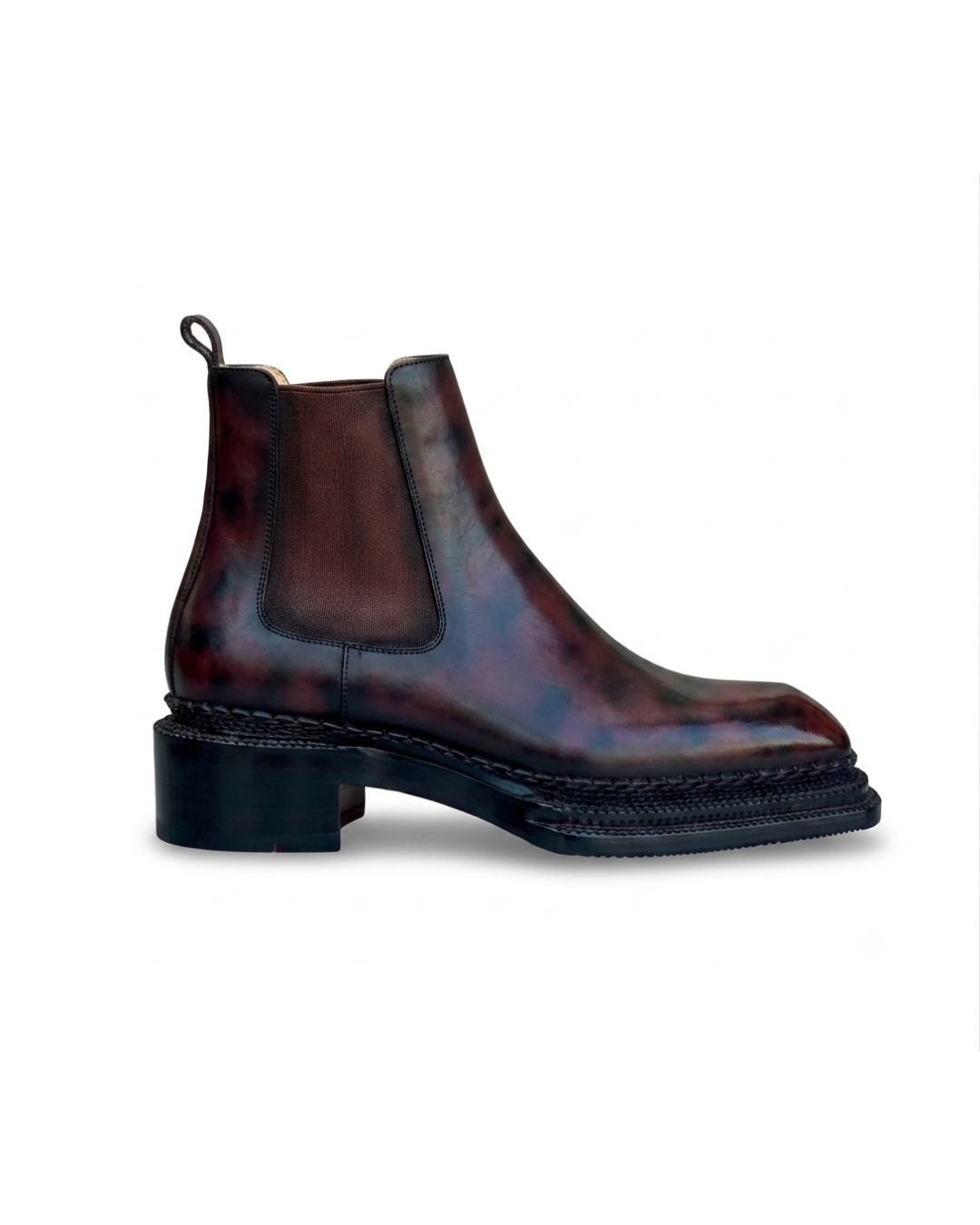 Handmade men's Le Boot Sculpté Mahogany leather boots
