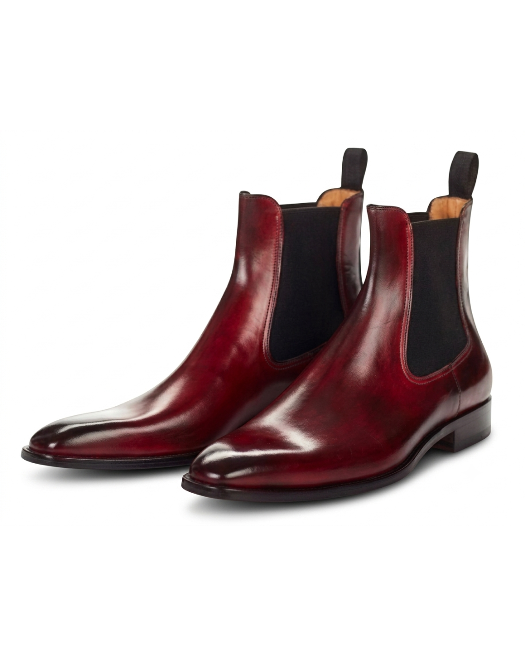 Handmade men's Le Chelsea Carmine leather Chelsea boots