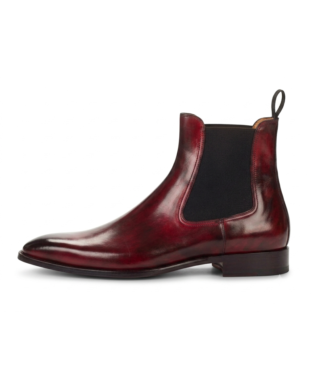 Handmade men's Le Chelsea Carmine leather Chelsea boots
