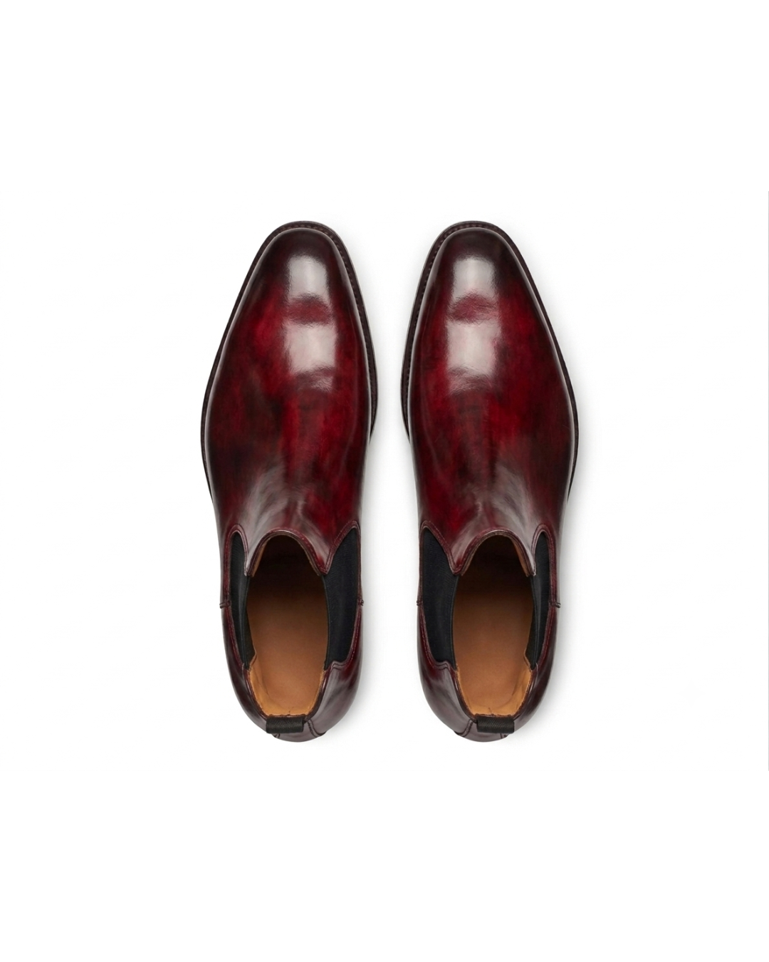 Handmade men's Le Chelsea Carmine leather Chelsea boots