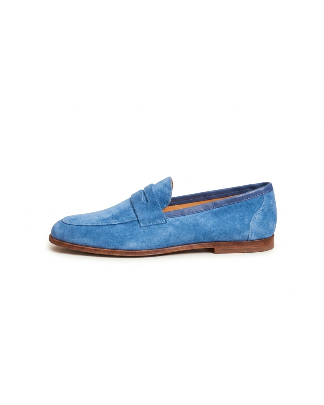 Handmade men's Le Mocassin Bleu Ciel leather loafers