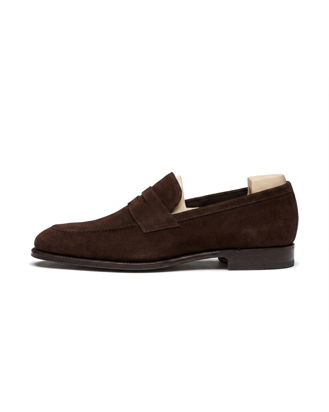 Handmade Men's Le Mocassin Velours Espresso Leather Loafers