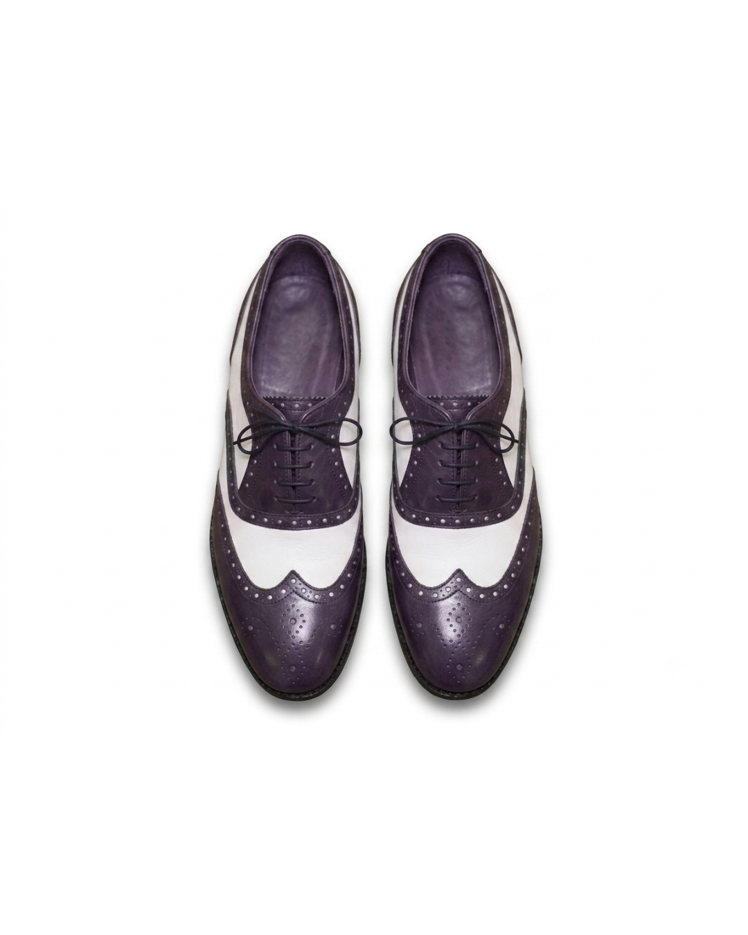 Handmade men's Le Oxford Violet & Blanc leather Oxford shoes