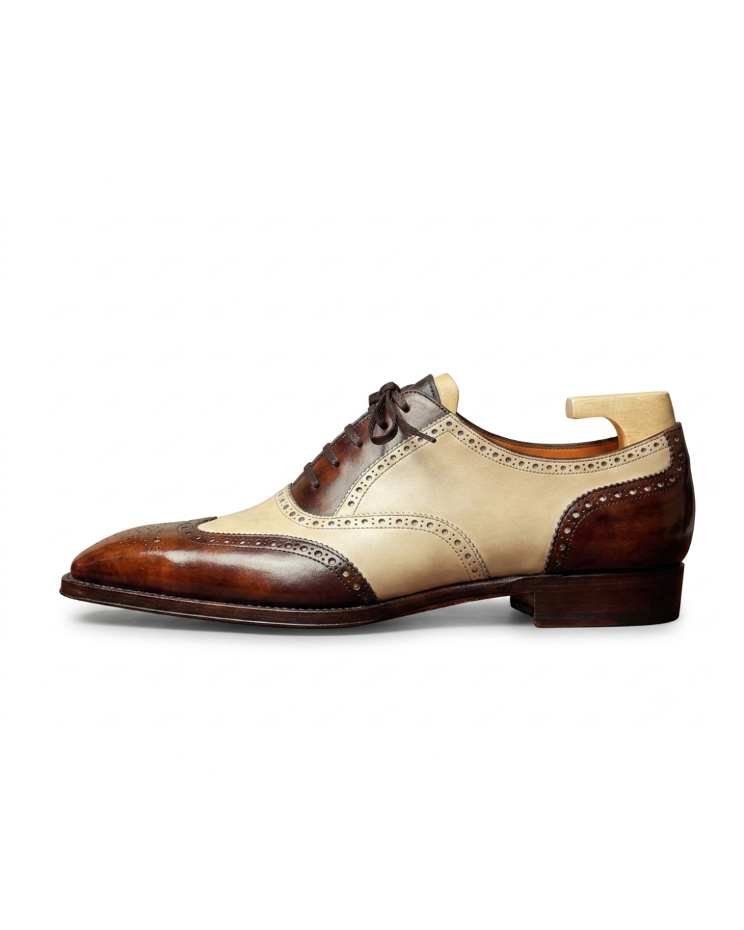 Handmade men's Le Spectateur Crème leather loafers