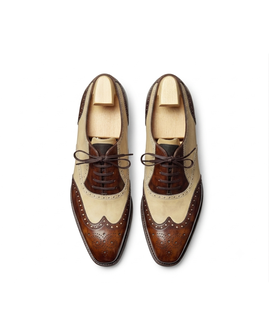 Handmade men's Le Spectateur Crème leather loafers