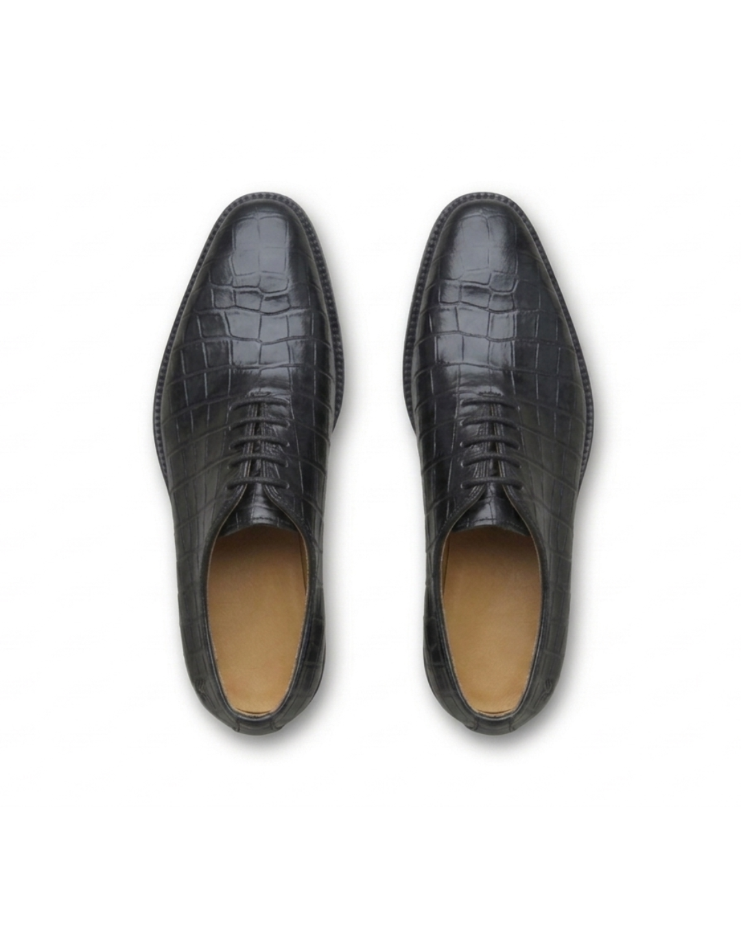 Handmade Men's Black Diamond Balmoral Leather Oxford Shoes