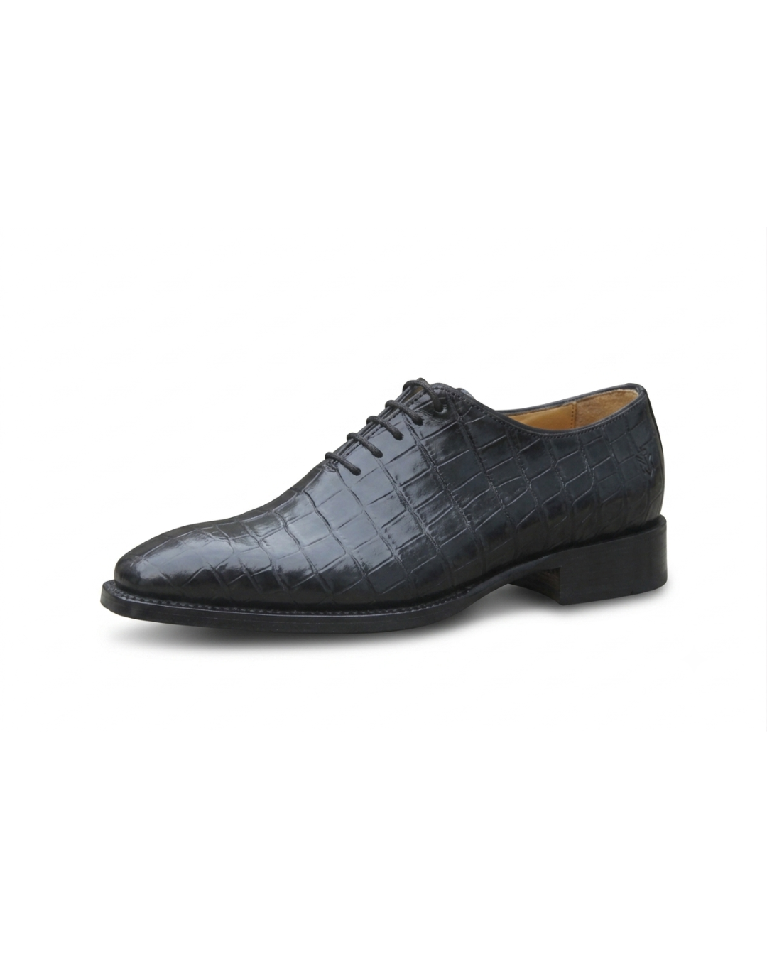 Handmade Men's Black Diamond Balmoral Leather Oxford Shoes