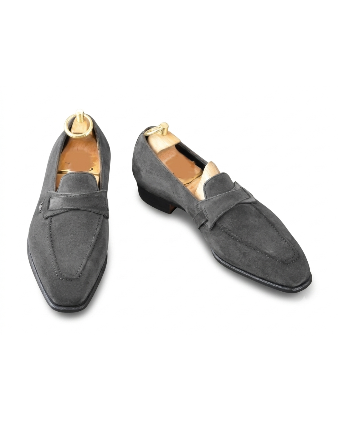 Handmade Men's Graphite Suede Aristocrat Loafers