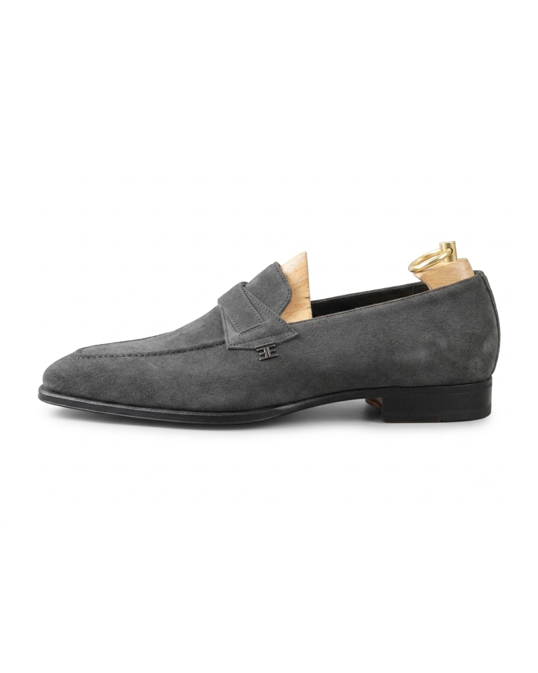 Handmade Men's Graphite Suede Aristocrat Loafers