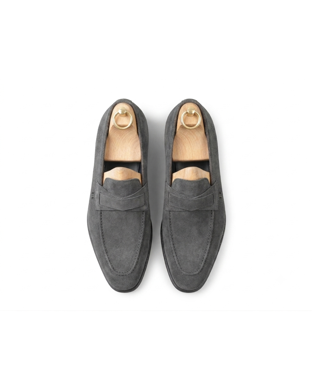 Handmade Men's Graphite Suede Aristocrat Loafers