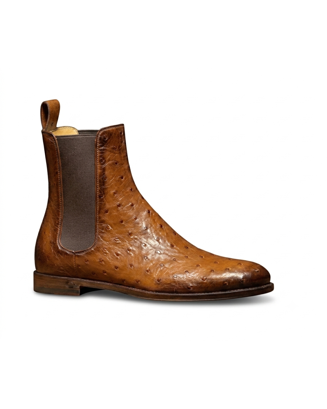 Handmade men's Ostrich Cut leather Oxford shoes
