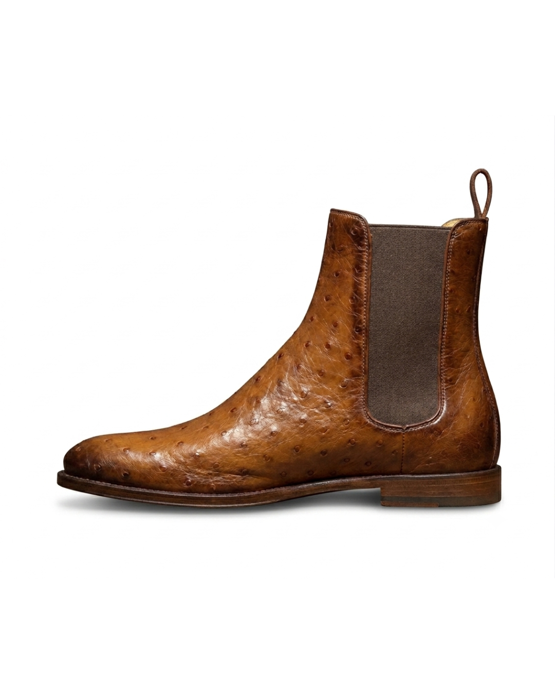 Handmade men's Ostrich Cut leather Oxford shoes