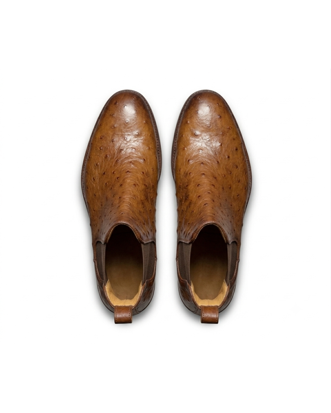 Handmade men's Ostrich Cut leather Oxford shoes