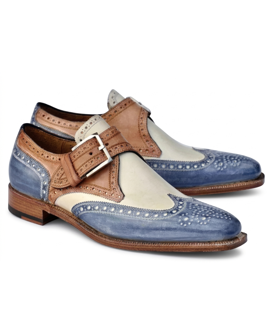 Handmade men's Le Spectateur Tri-Couleur leather loafers